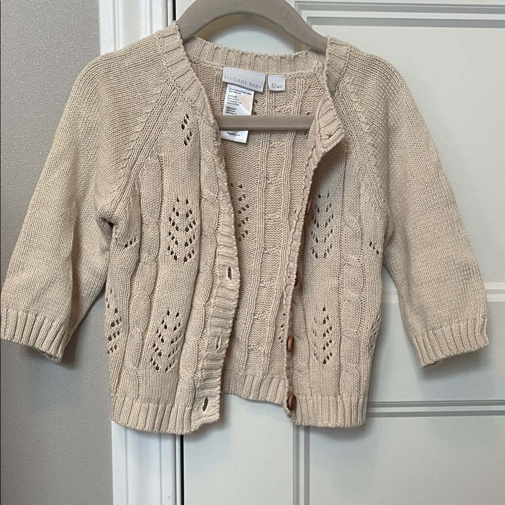 Elegant Baby Beige Knit Cardigan for Kids